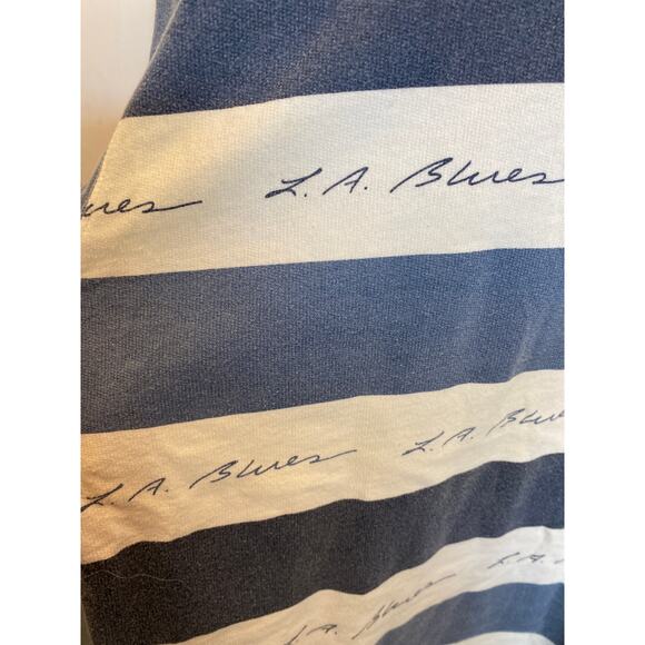 VINTAGE x LA BLUES 90s Streetwear Blue Striped Large - Picture 5 of 6